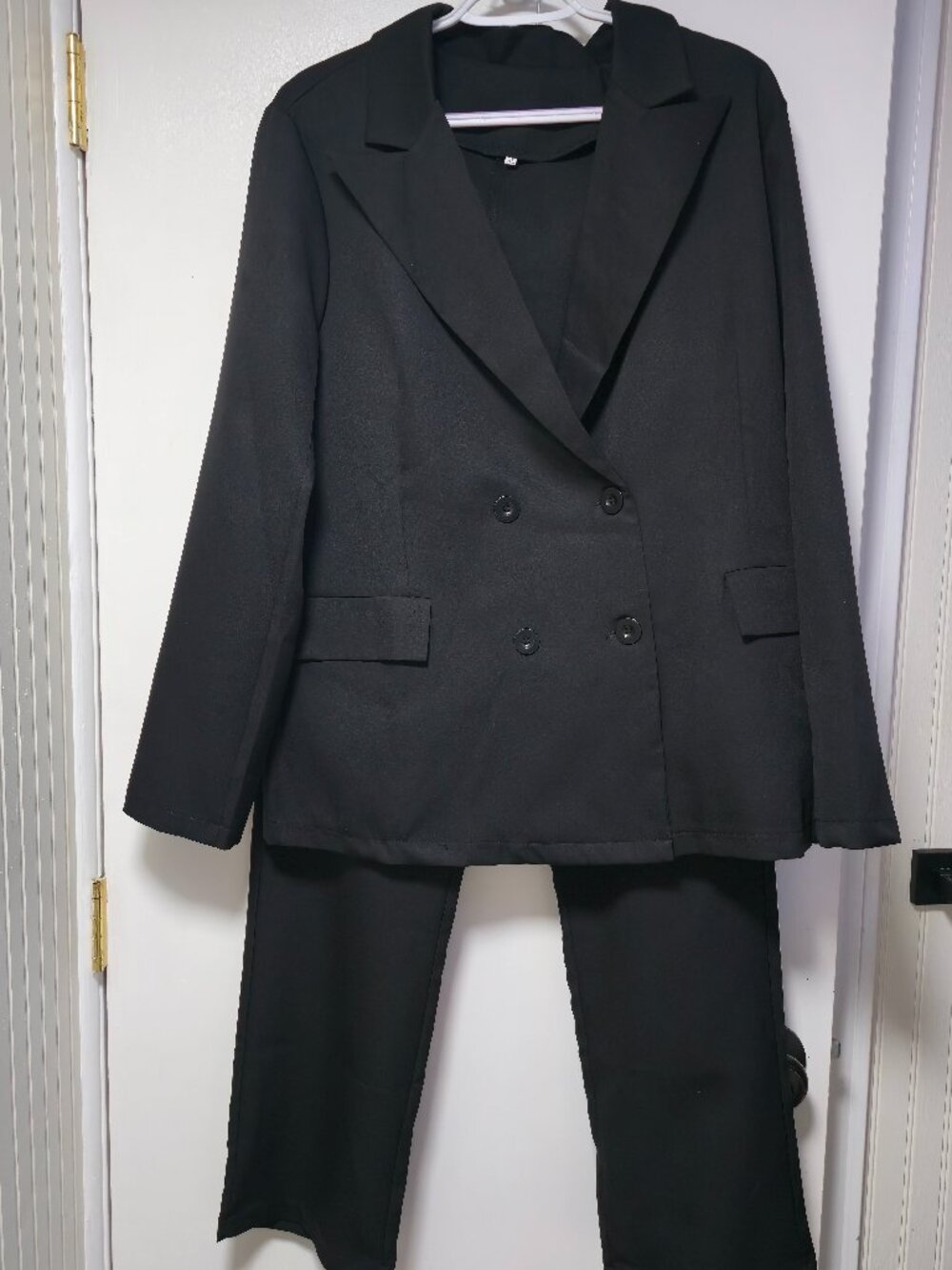 Black 2 Piece Blazer and Pants Suit Set - Womens XL
